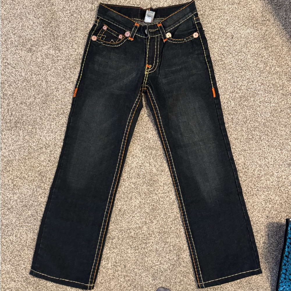 Stylish Black Jeans with Orange Stitching